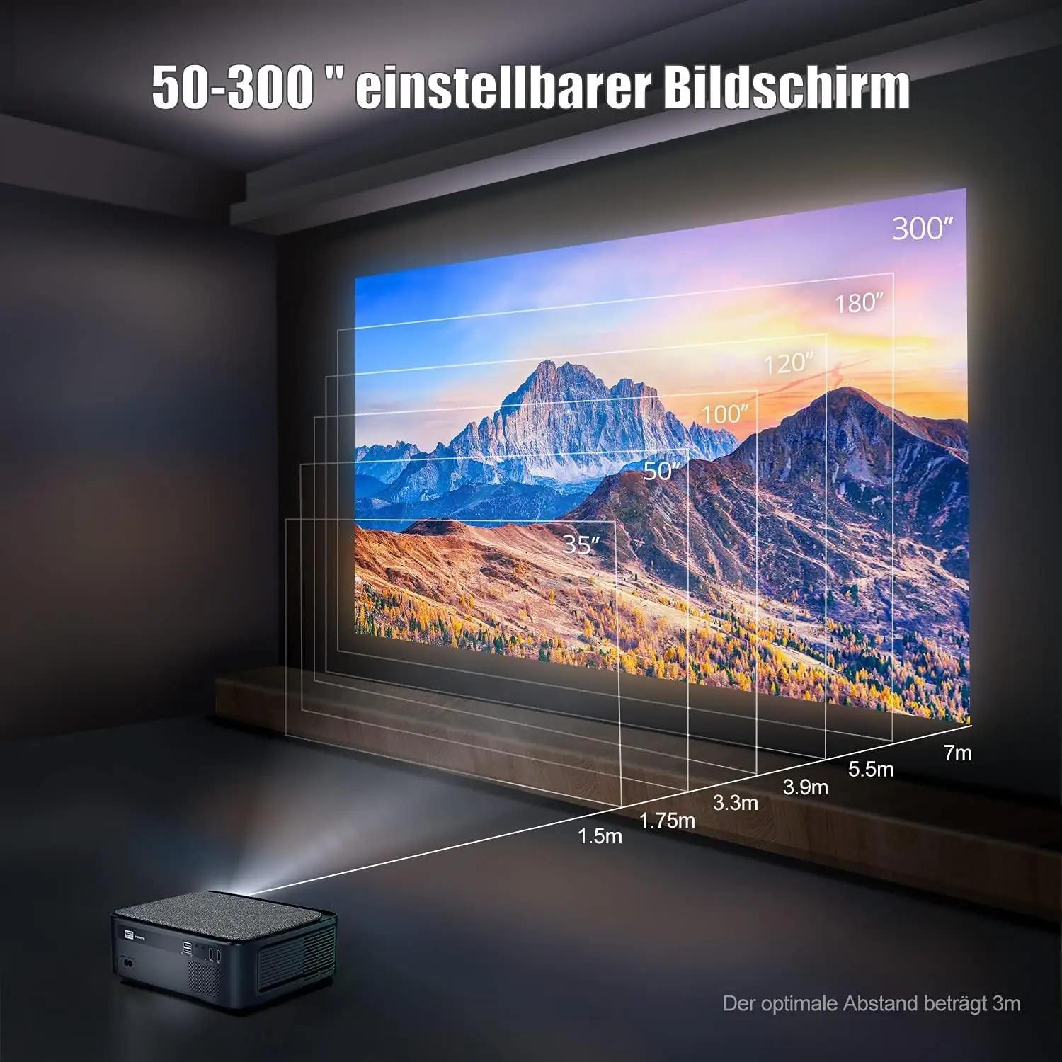 WiMiUS Full HD kodukino projektor — võimas 1200 ANSI valgusti – pilt 7