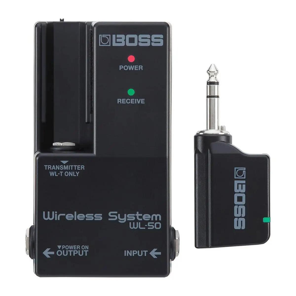 BOSS kompaktne WL-50 juhtmevaba pedal-süsteem – plugin lihtne – pakend ja tarvikud