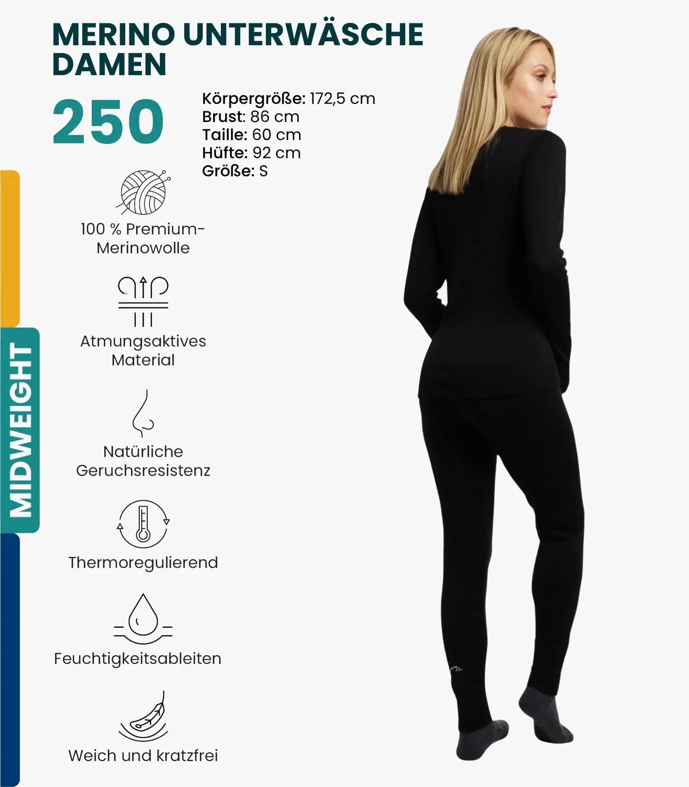 Merino.tech soe meriinovillast alussärk ja -püksid – detailne vaade