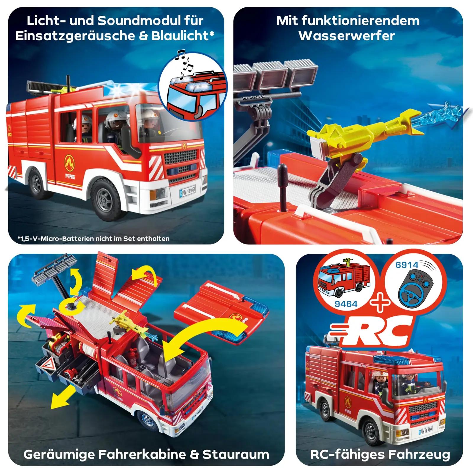 PLAYMOBIL punane tuletõrjeauto koos tule- ja heliefektiga – pilt 6