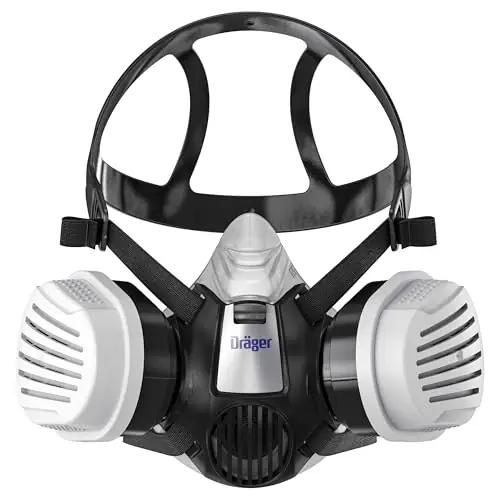 Dräger kaitsev poolmask – silikoonmaterjal, kemiatööde tarbeks – detailne vaade