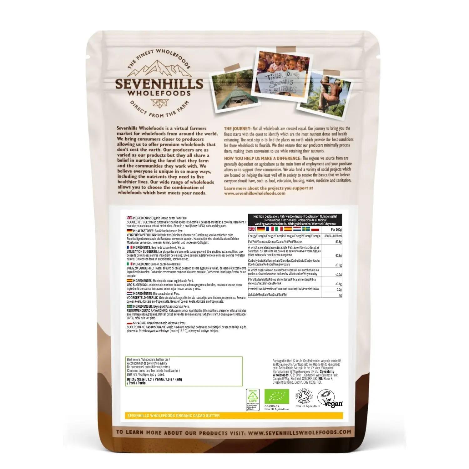 sevenhills wholefoods kakaovõi 1 kg — mahe ja mitmekülgne – detailne vaade