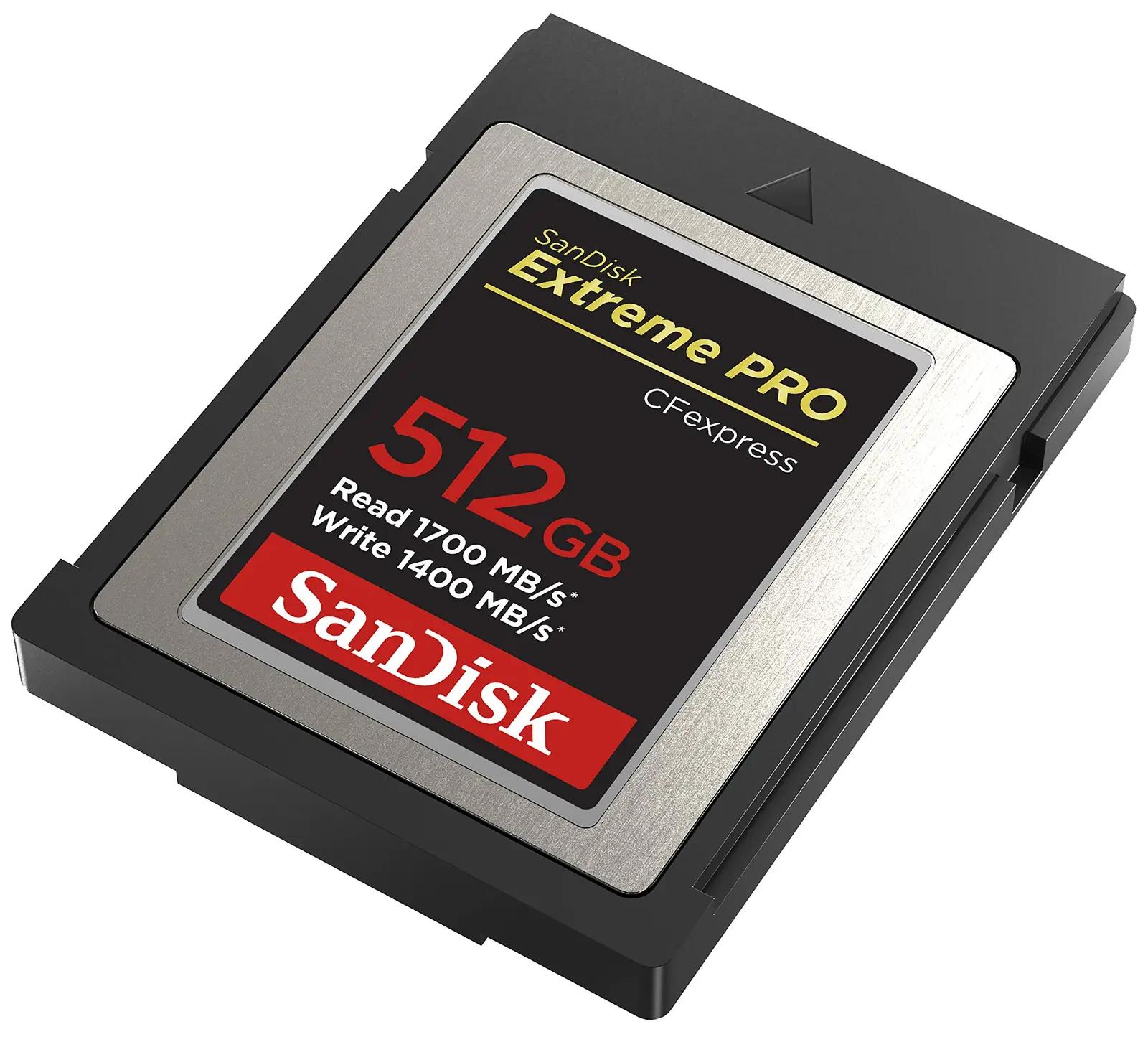 SanDisk SDCFE-512G-GN4NN mälukaardid – detailne lähivaade