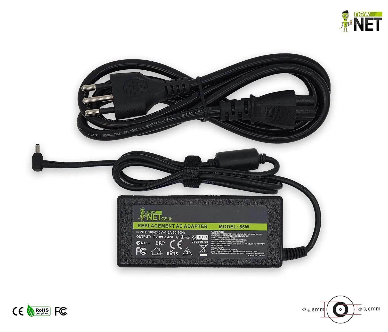 new net sülearvuti laadija 65W — kompaktne ja vastupidav adapter – lisavaade