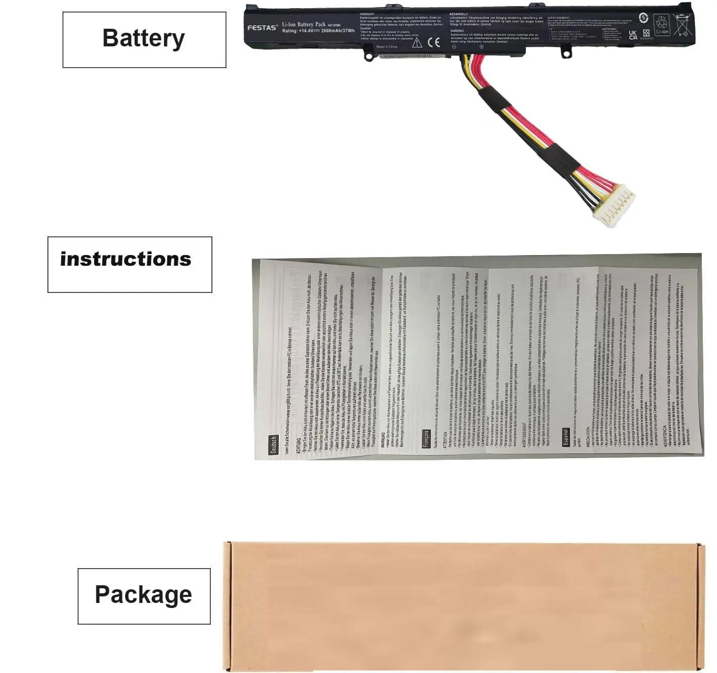FESTAS vastupidav sülearvutiaku 14,4V 2600mAh – asendus ASUSile – pilt 9