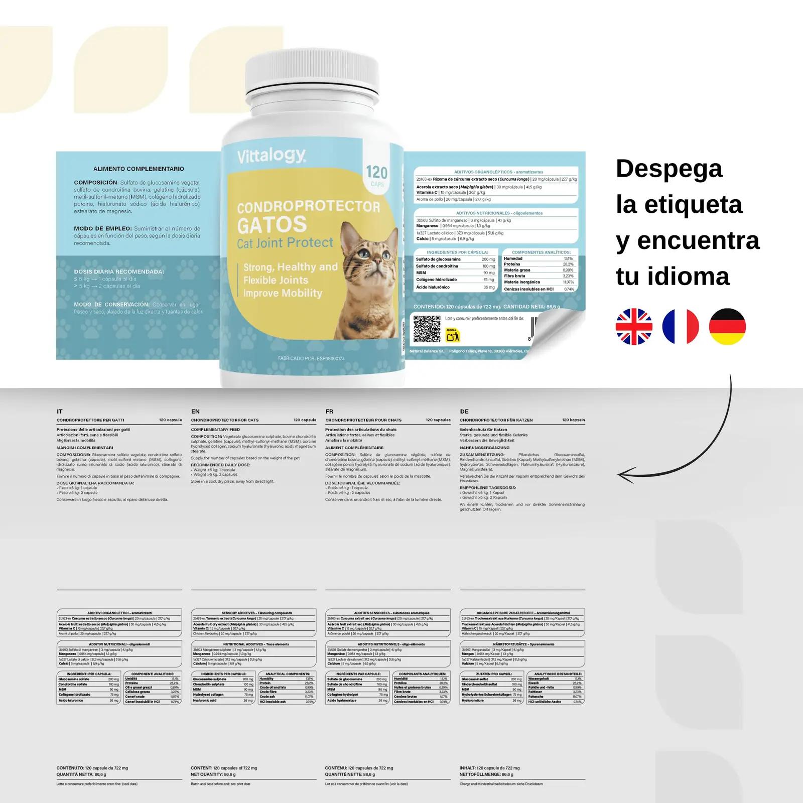 VITTALOGY looduslik liigeste toidulisand kassidele — 120 kapslit – pilt 7