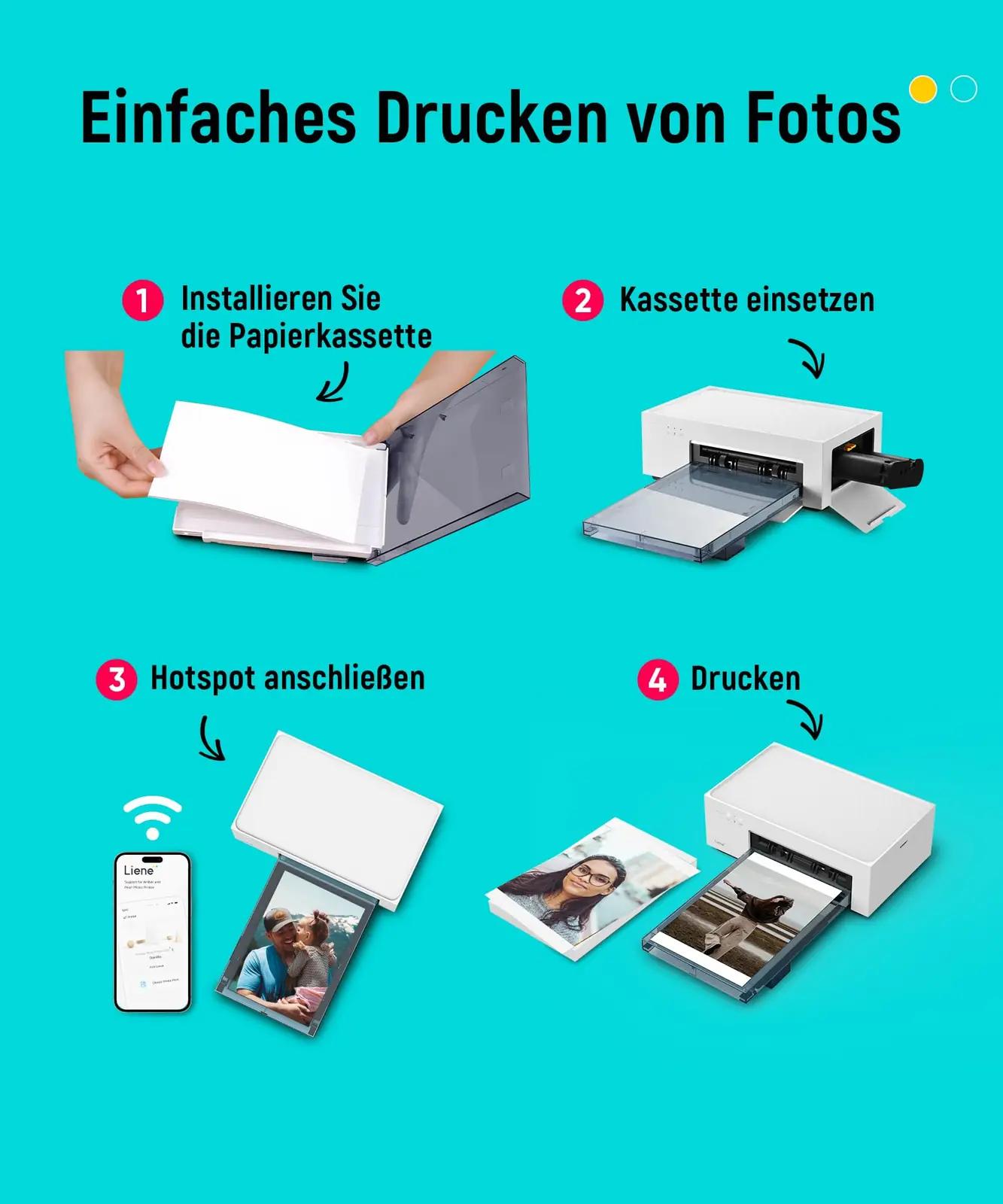 Liene väike fotoprinter 10×15 cm koos paberikomplektiga — – pilt 7