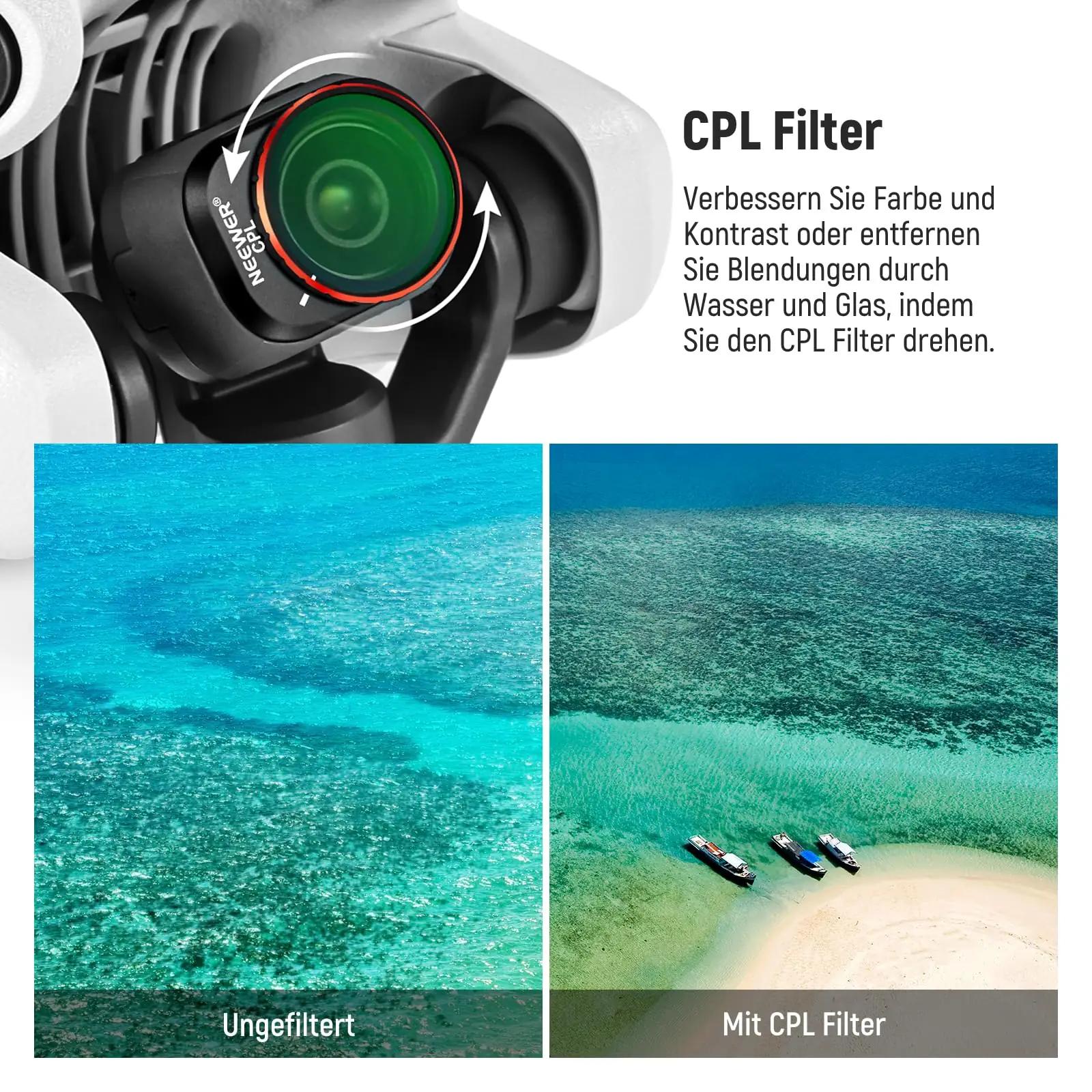 NEEWER optiline filtrikomplekt DJI Mini 4 Pro jaoks — – kasutusnäide