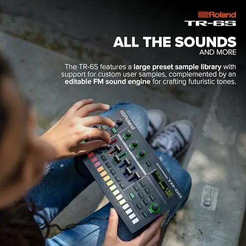 Roland kompaktne TR-6S trummimasin — mitmekülgne heli ja reaalne – pakend ja tarvikud