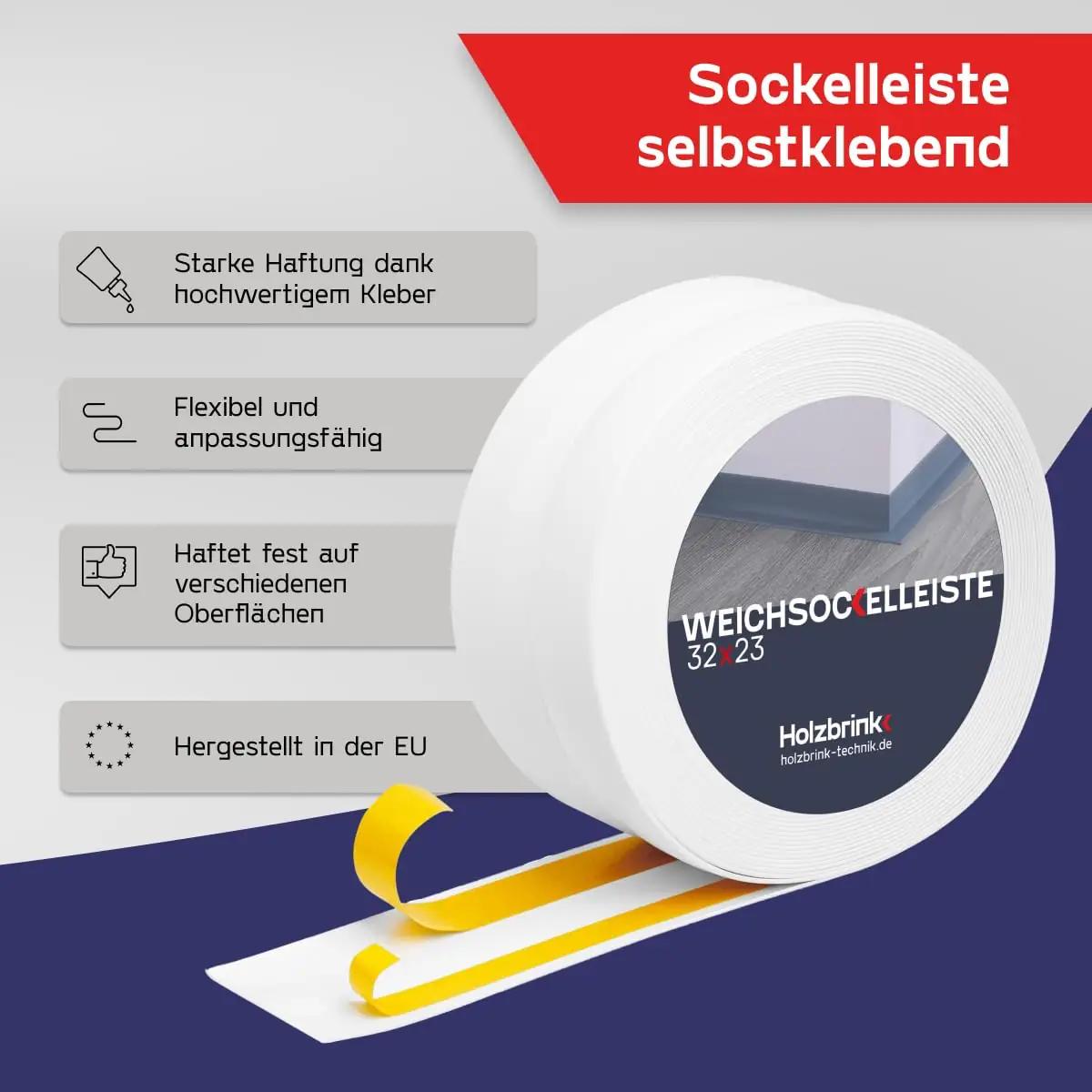 HOLZBRINK PVC-ripats charm 25 m pehme liist valge – detailne vaade