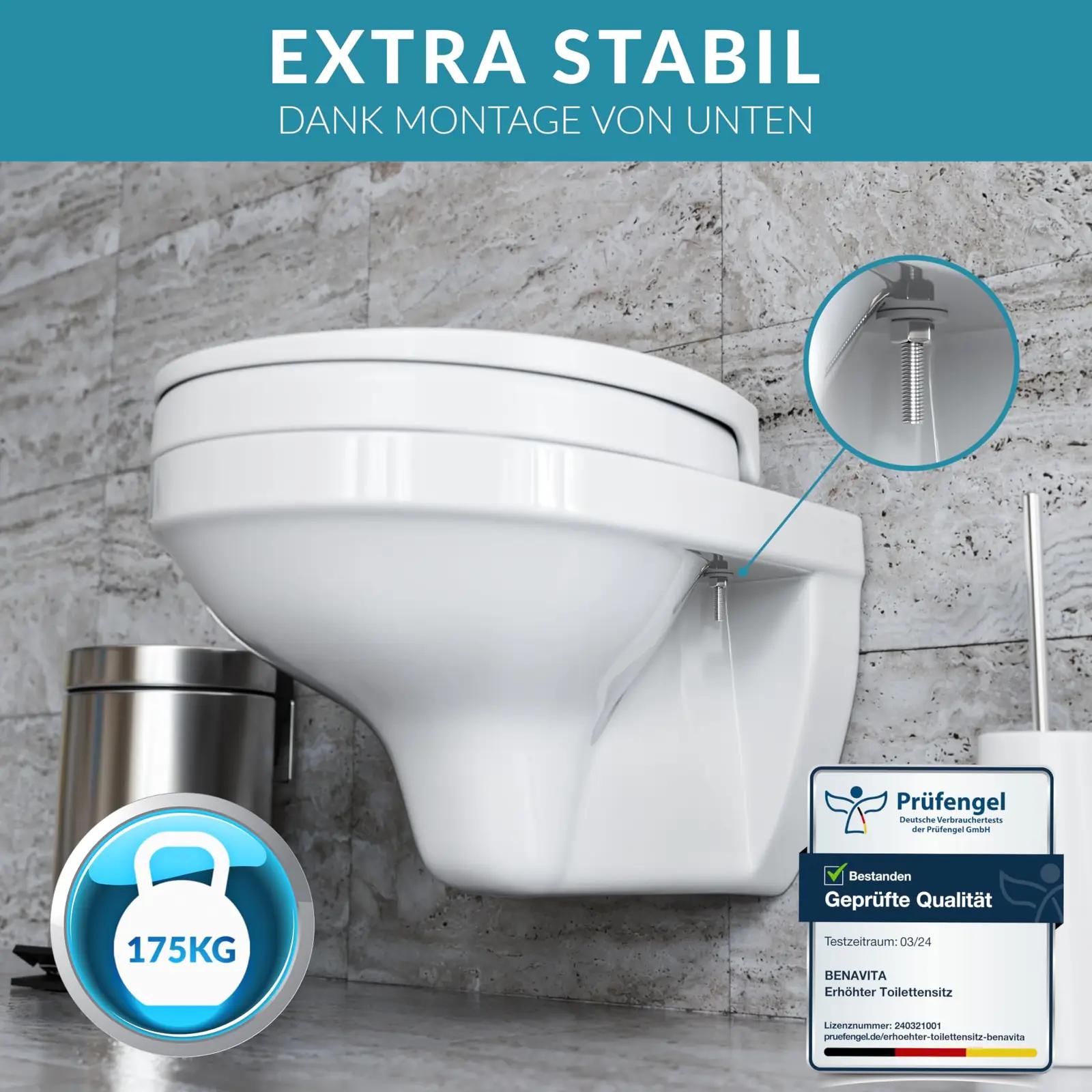 BENAVITA Duroplast WC-istmepadi 5 cm mugavuse jaoks – pilt 6