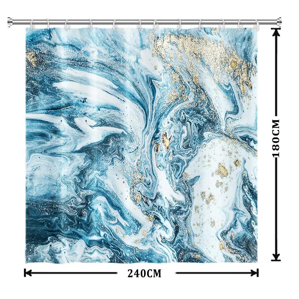 Uiiooazy veekindel dušikardin 240×180 cm – marmorikujundus – pilt 7