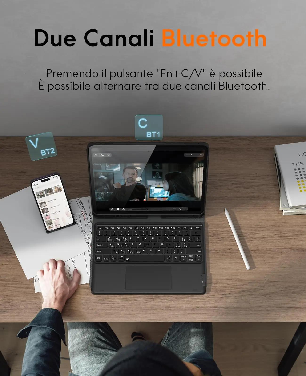 CHESONA iPad Pro 13 kaetud magnetiline klaviatuur — must – pilt 6