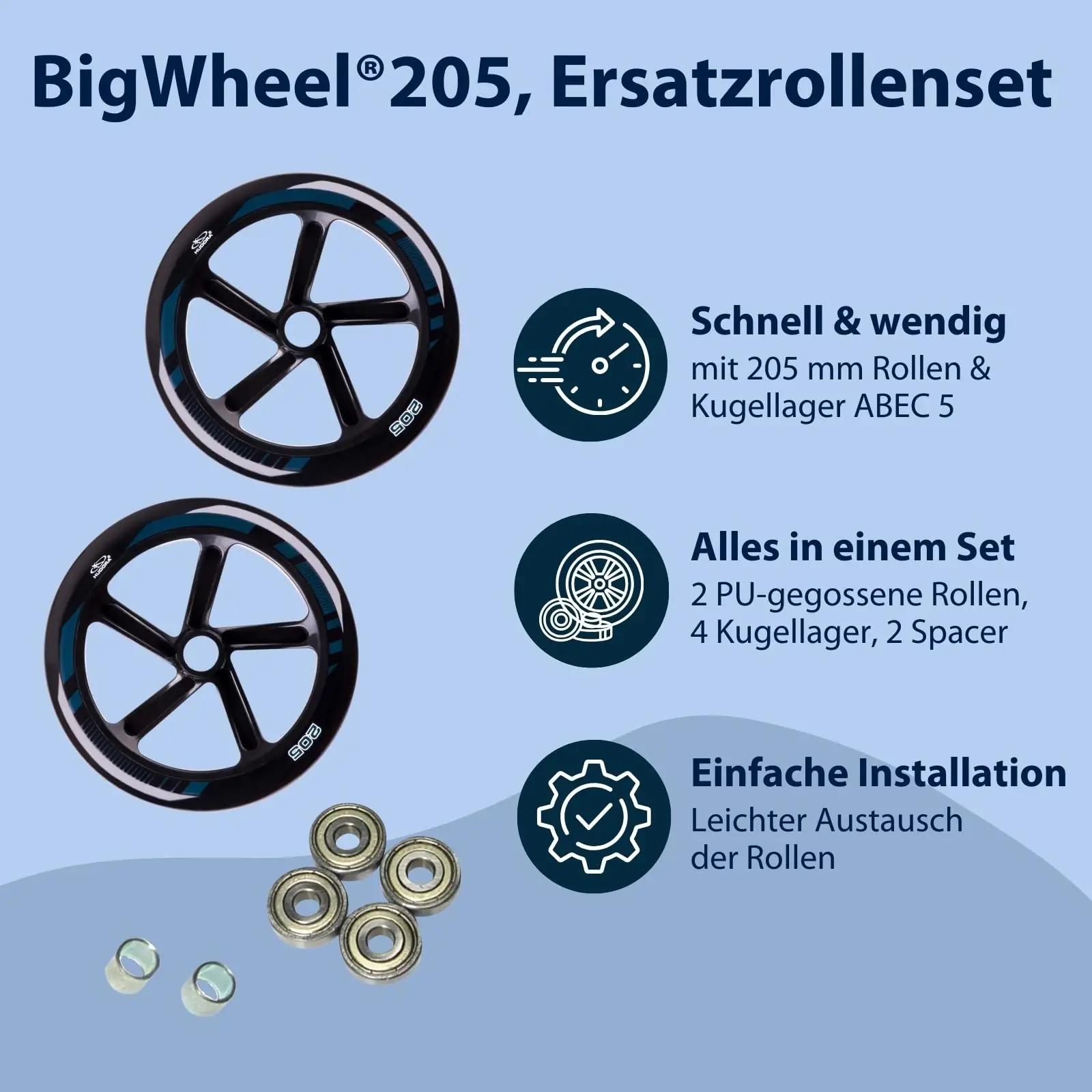 HUDORA vastupidavad PU-rattad BigWheel 205 jaoks, 2 tk – detailne vaade