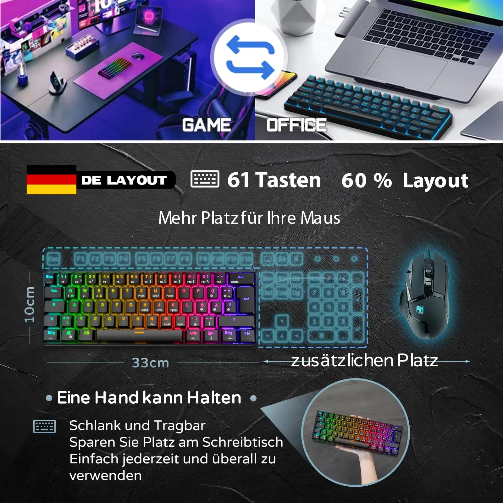 RK ROYAL KLUDGE kerge 60% mehaaniline klaviatuur RGB-valgustusega – pilt 8