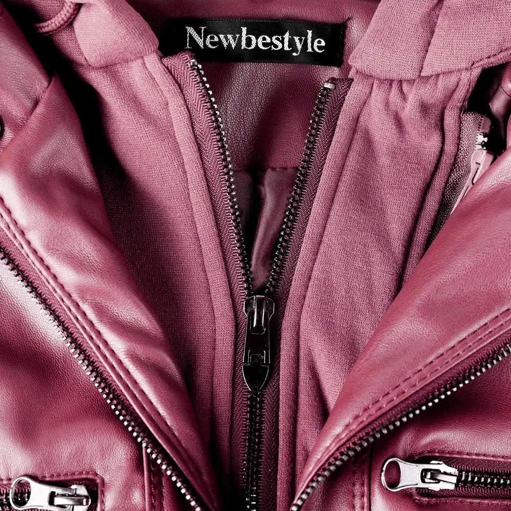 Newbestyle kunstnahast motostiilis naistejakk – lisavaade