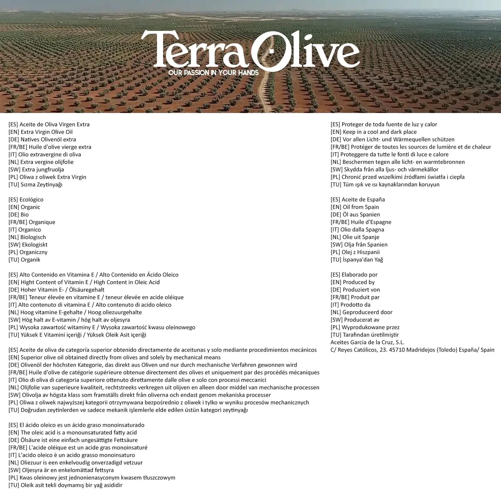 TERRAOLIVE mahe extra neitsioliiviõli 5L PET – lisavaade