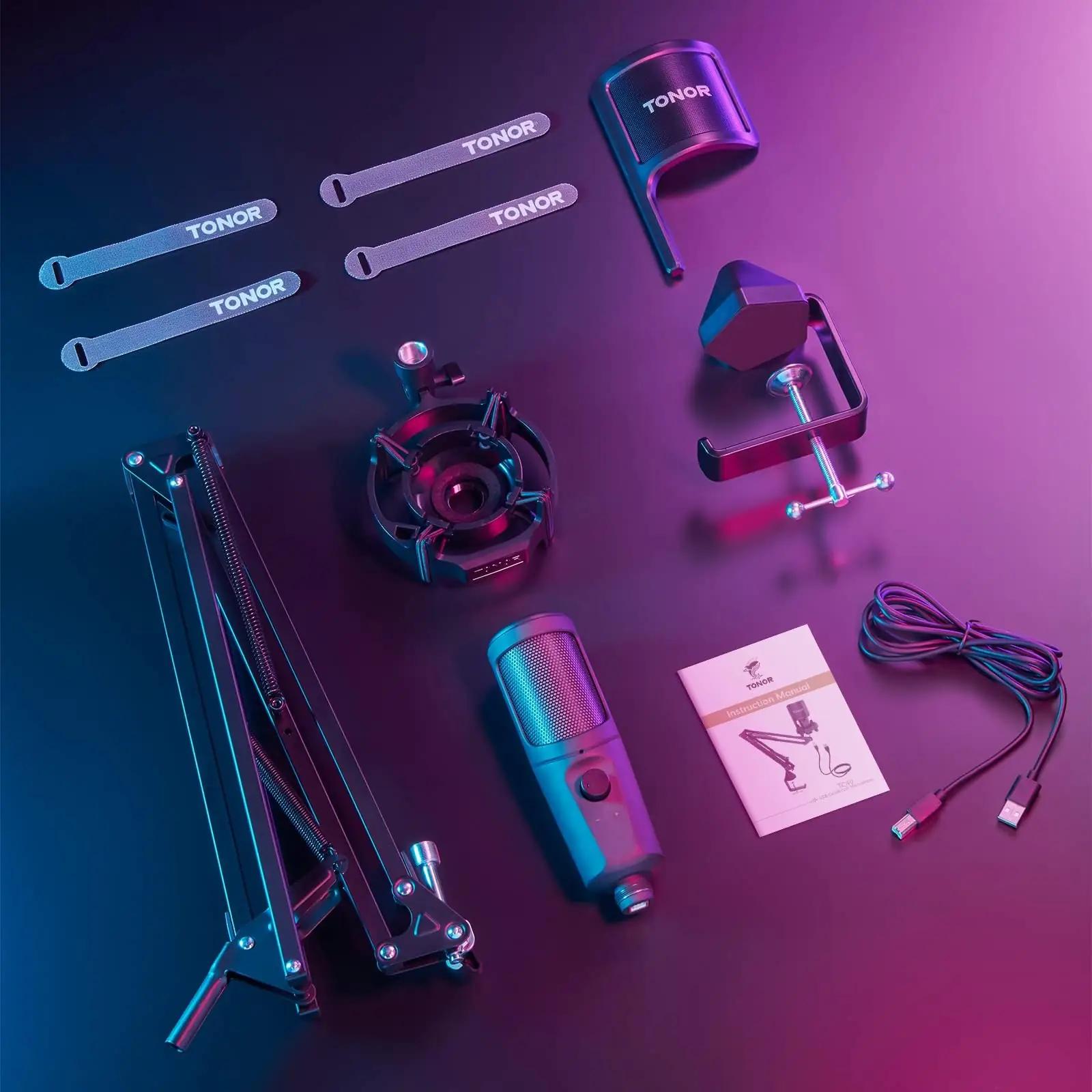 TONOR metallist USB-mikrofon TC40S – ideaalne streaminguks – pilt 7