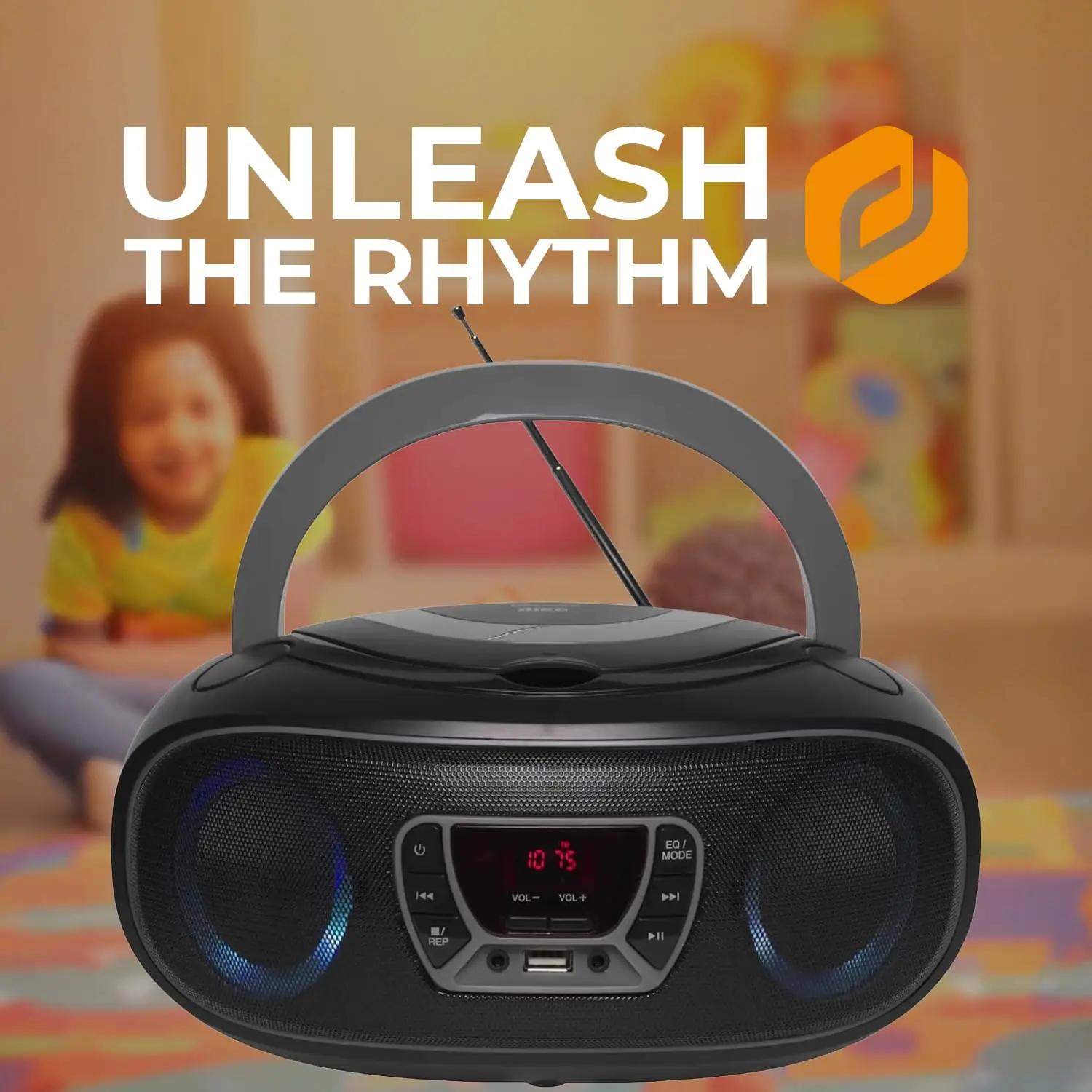 Denver Bluetooth-boombox koos CD-mängija ja FM-raadioga – detailne vaade