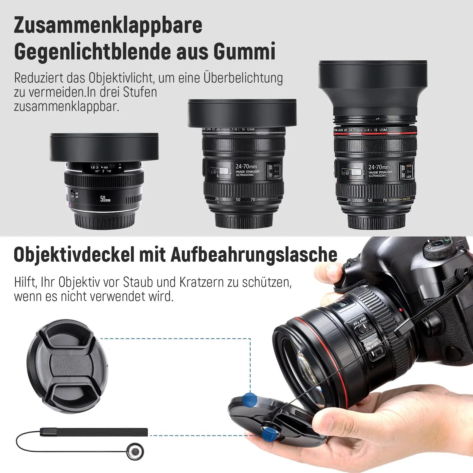 NEEWER alumiinium 58mm filter- ja objektiivikomplekt kingituseks – pilt 7