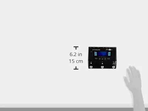 TC Helicon laulja- ja kitarriefekt PLAY ACOUSTIC – pakend ja tarvikud