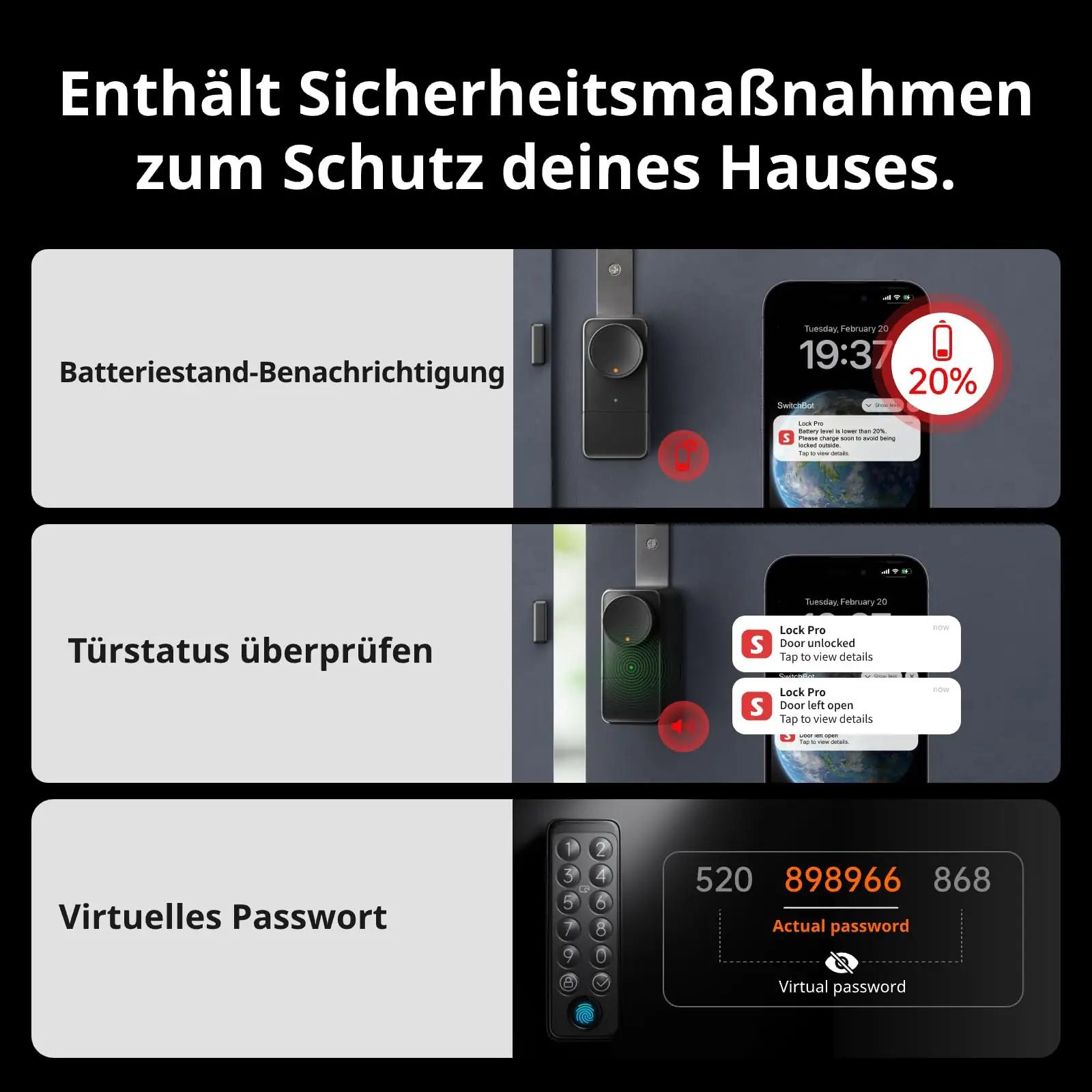 SwitchBot nutikas aluminiumist ukselukk touchscreeniga — – pilt 9