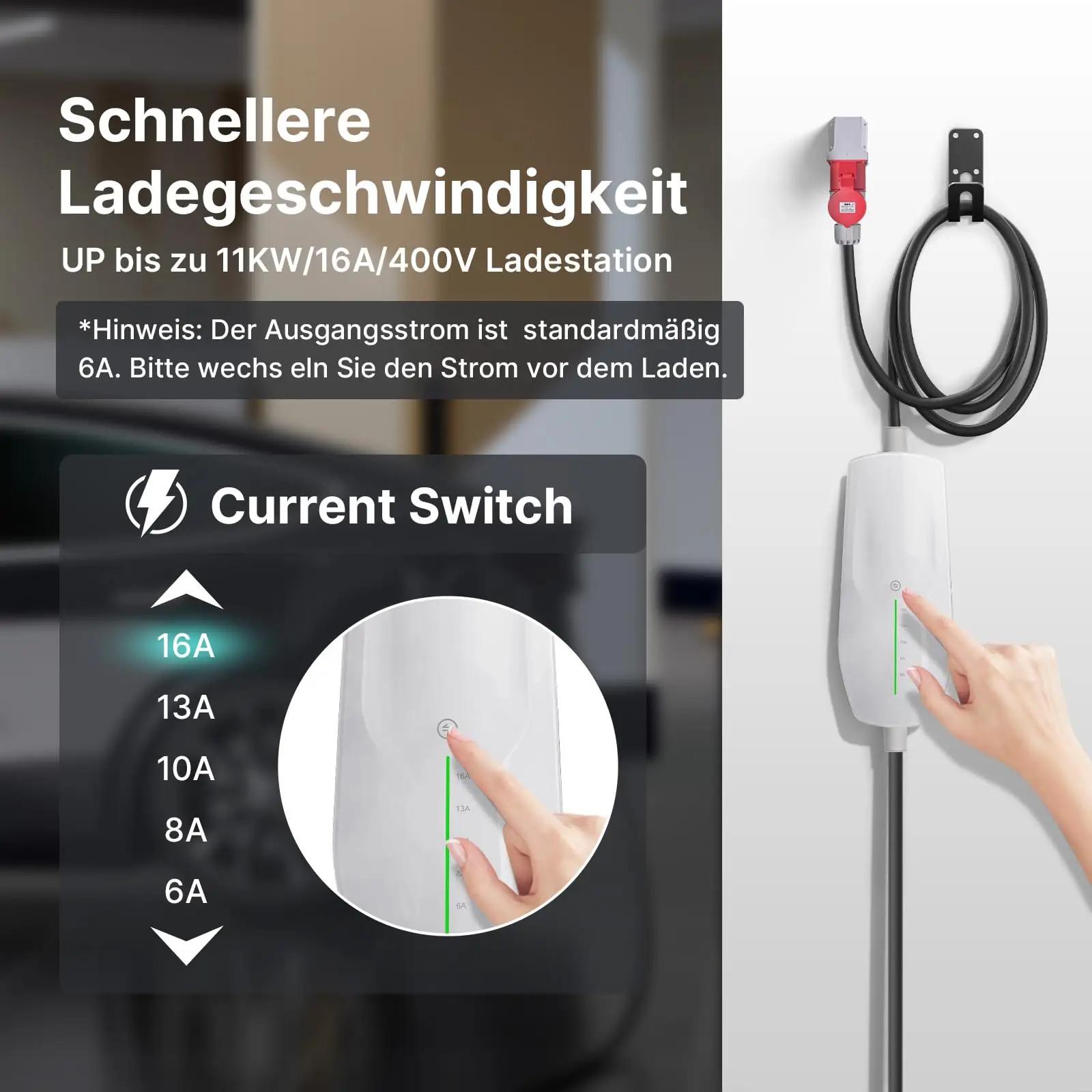 Teskee 11 kW mobiilne seinaaknaga laadija — robustne ja kompaktne – detailne vaade