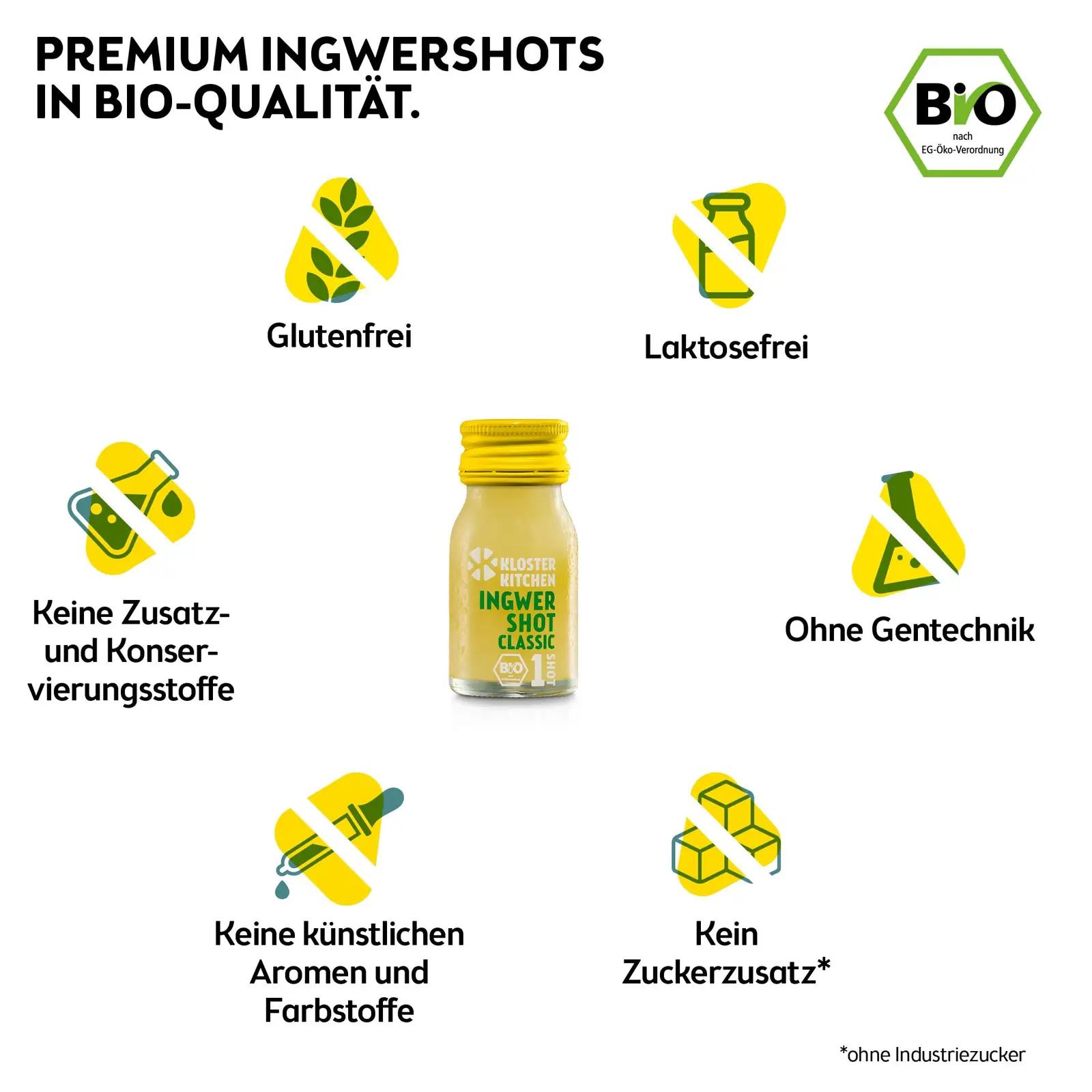 Kloster Kitchen ingwer-shotid 28×30 ml — mahe ja energiatandev – kasutusnäide
