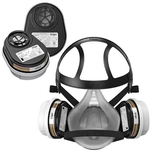 Dräger kaitsev poolmask – silikoonmaterjal, kemiatööde tarbeks – kasutusnäide