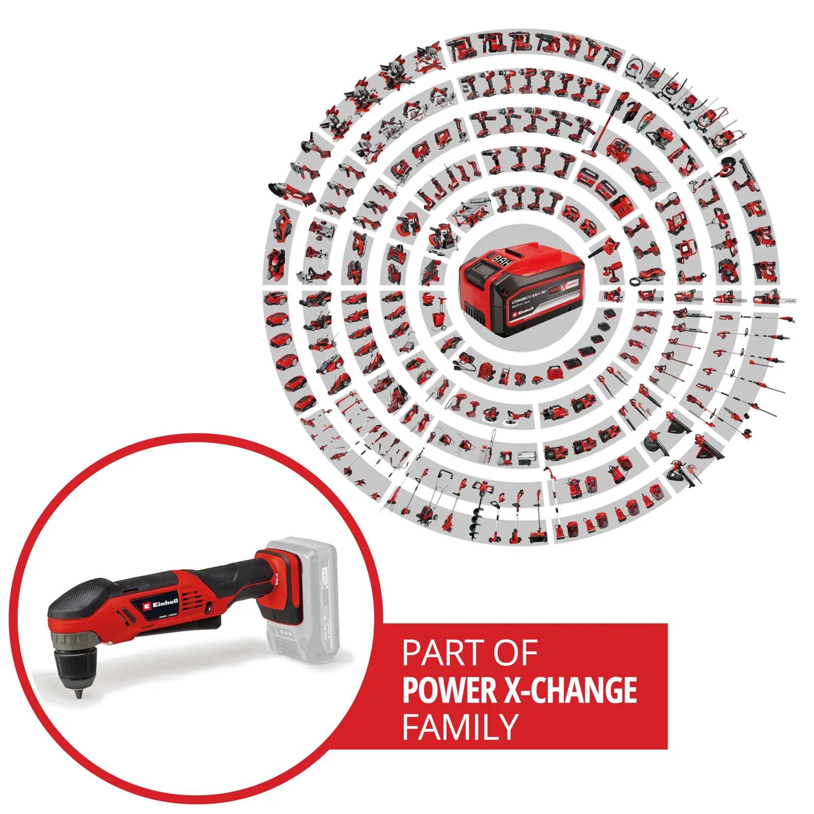 Einhell nurkpuur/keeraja — kompaktne 18 V Power X-Change tööriist – detailne vaade