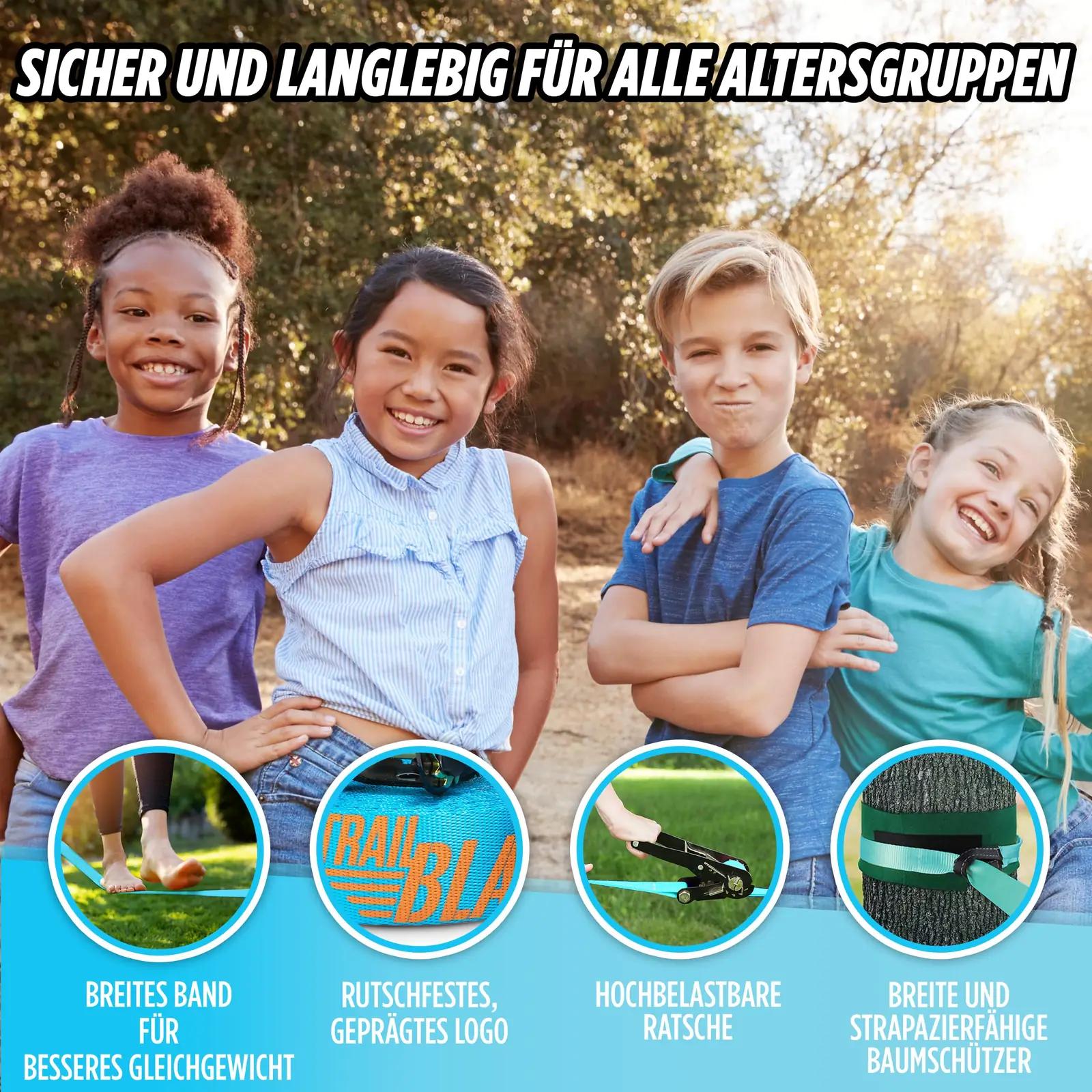 Trailblaze tugev polüester slackline komplekt — algajale – kasutusnäide