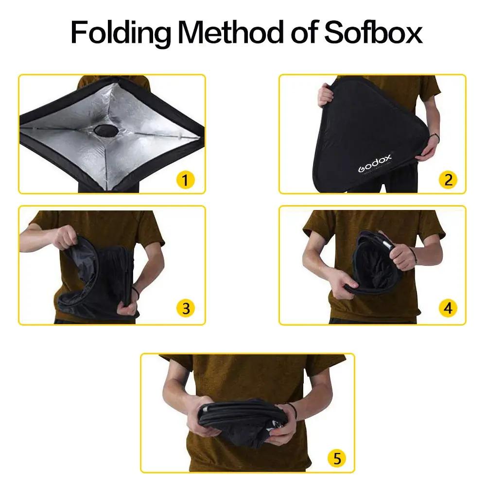 Godox pehme 80×80 cm softbox S-kiirguse hoidjaga fotoks – pilt 6