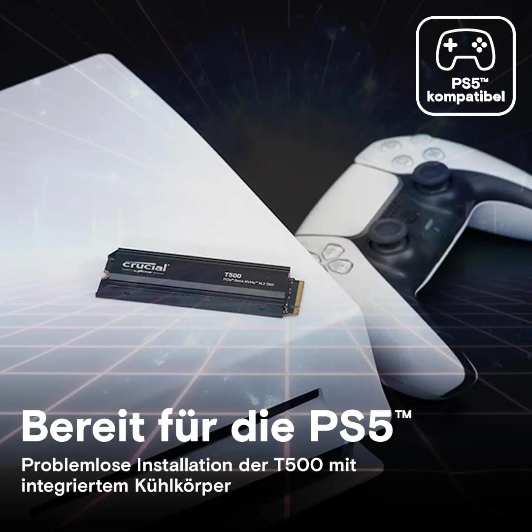 Crucial T500 2TB SSD metallkorpuse ja jahutusega — kiire – pakend ja tarvikud