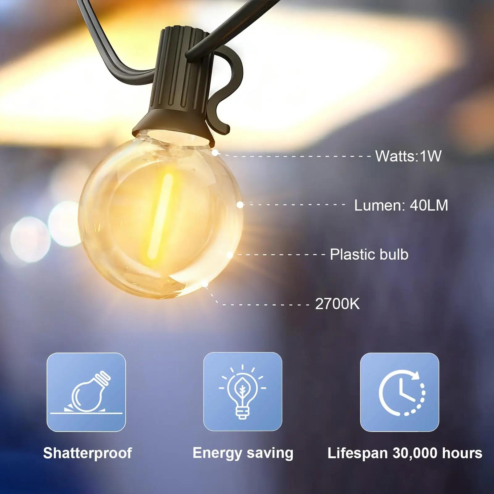 GLUROO õue LED 30 m G40 valgustusahel (veekindel) – pilt 9
