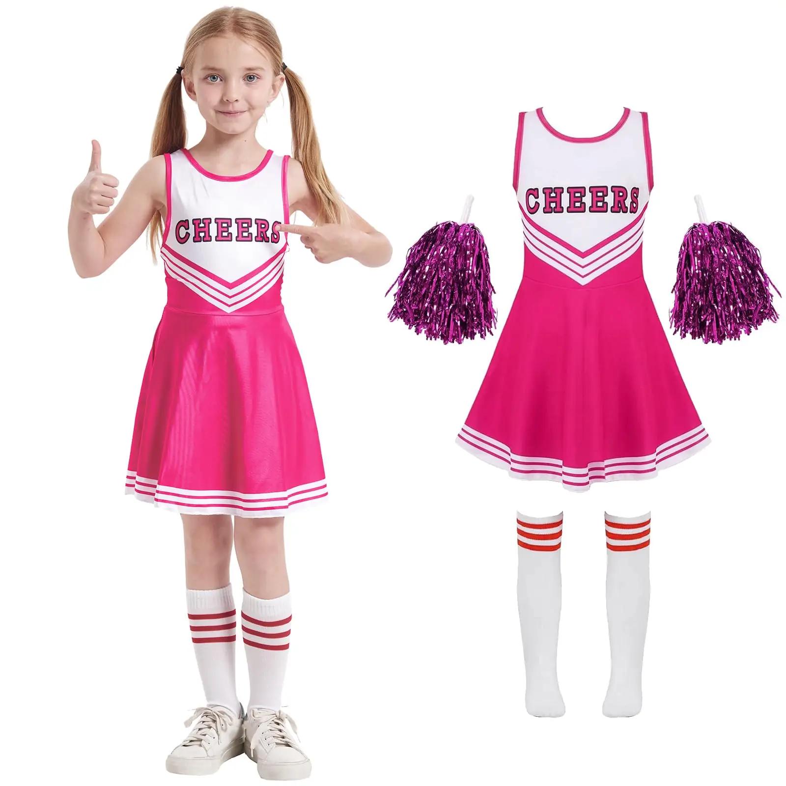 Cnexmin roosa princesstiline cheerleader-kostüüm lastele