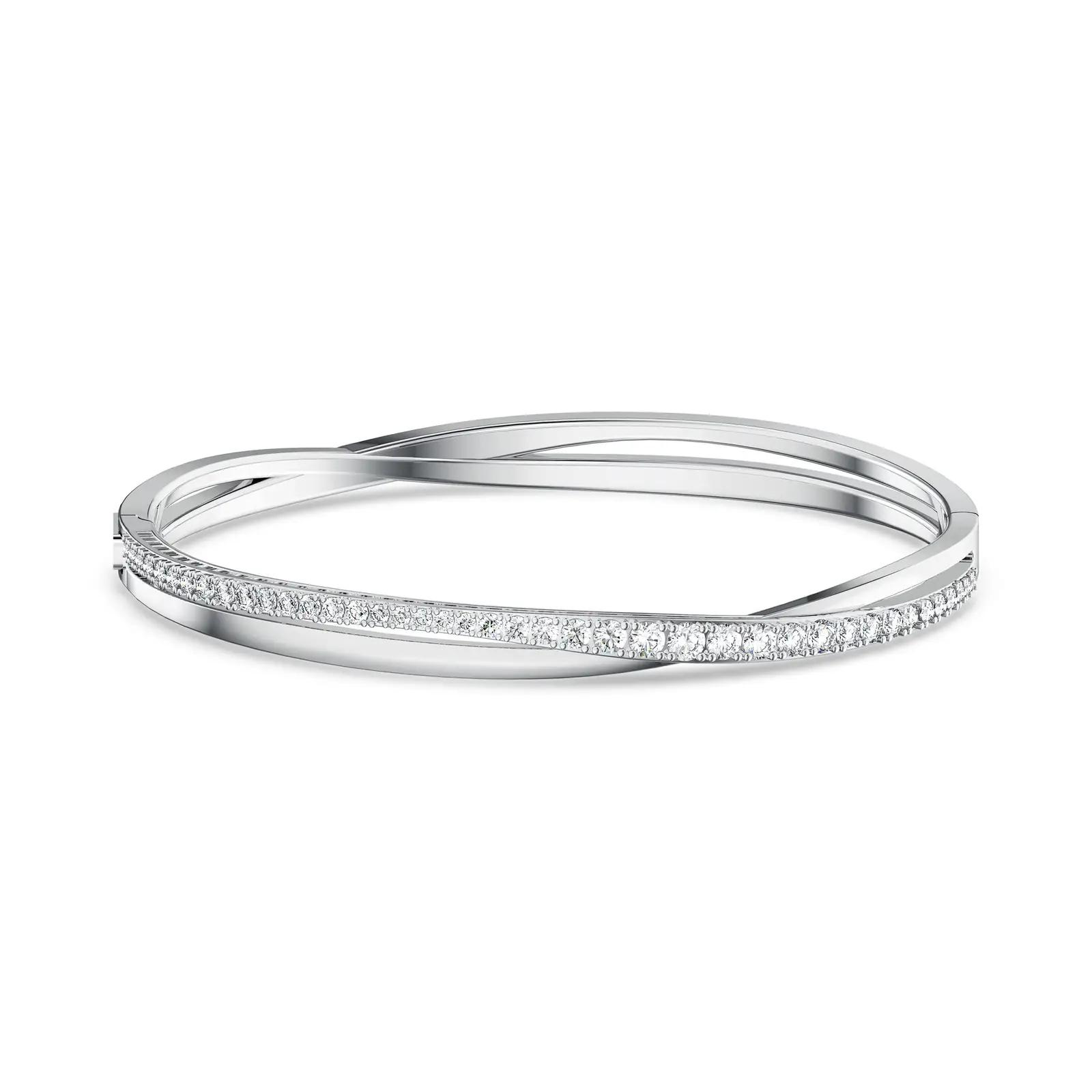 Swarovski hõbedane Hyperbola käevõru — elevandiluule meenutav