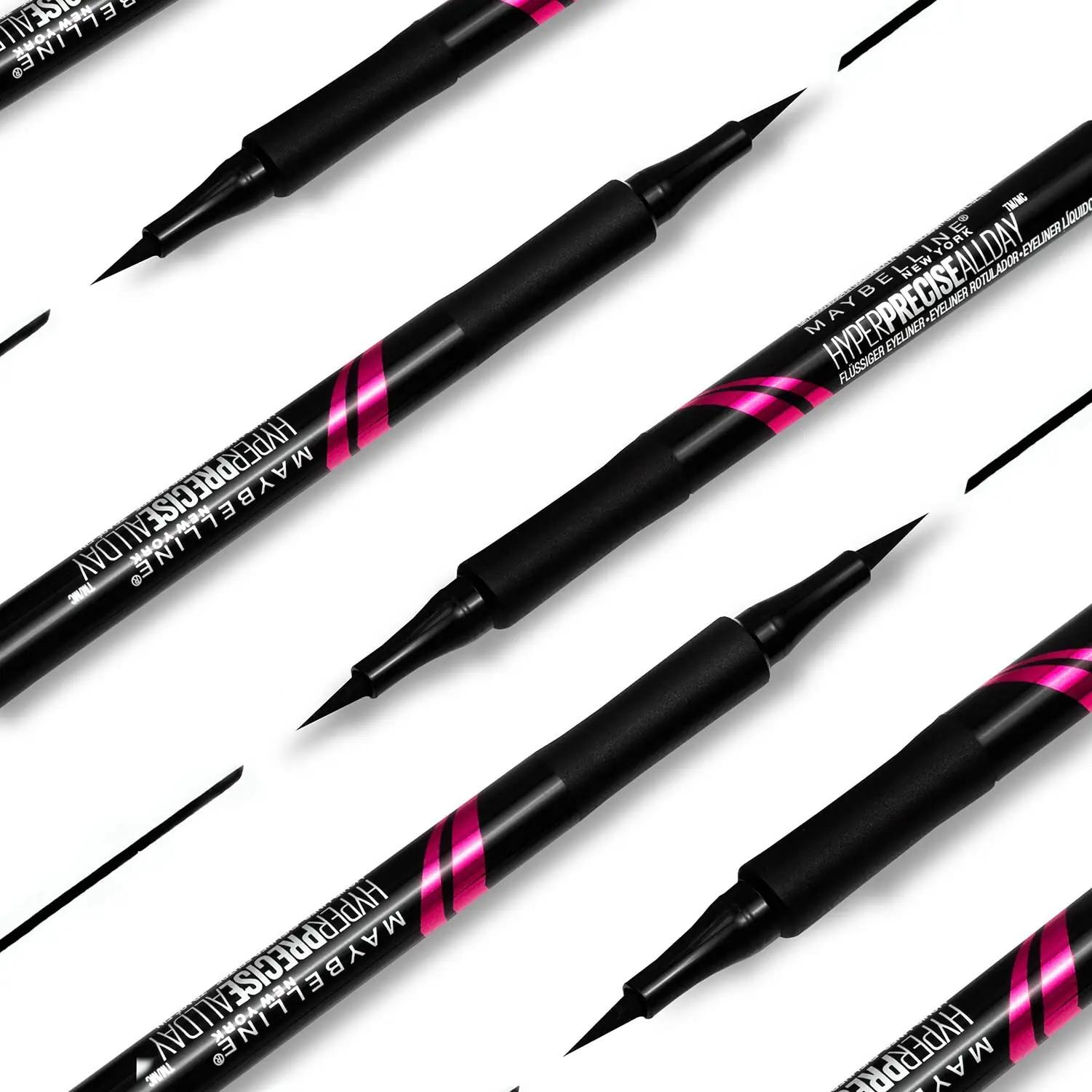 MAYBELLINE täpne vedel-lainer — 701 Matte Black, püsiv viimistlus – kasutusnäide