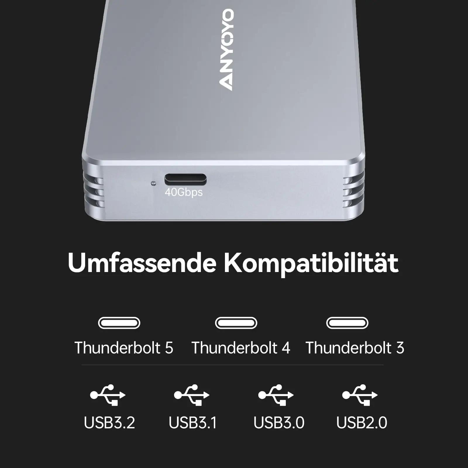 ANYOYO alumiiniumist M.2 NVMe SSD korpus – kiire 40Gbps – pilt 8