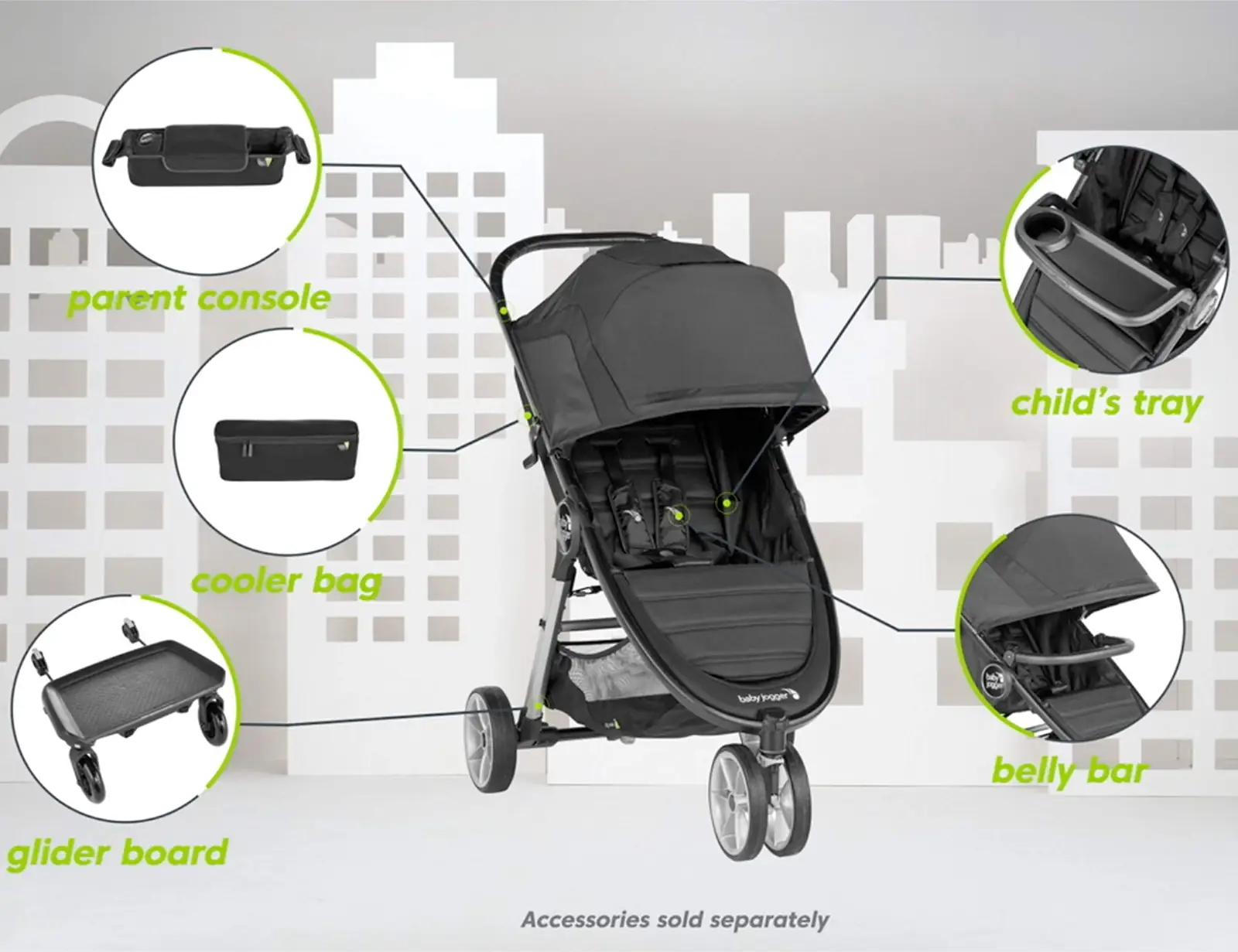Baby Jogger turvaraud alumiiniumist – sobib City Elite 2 ja Mini – lisavaade