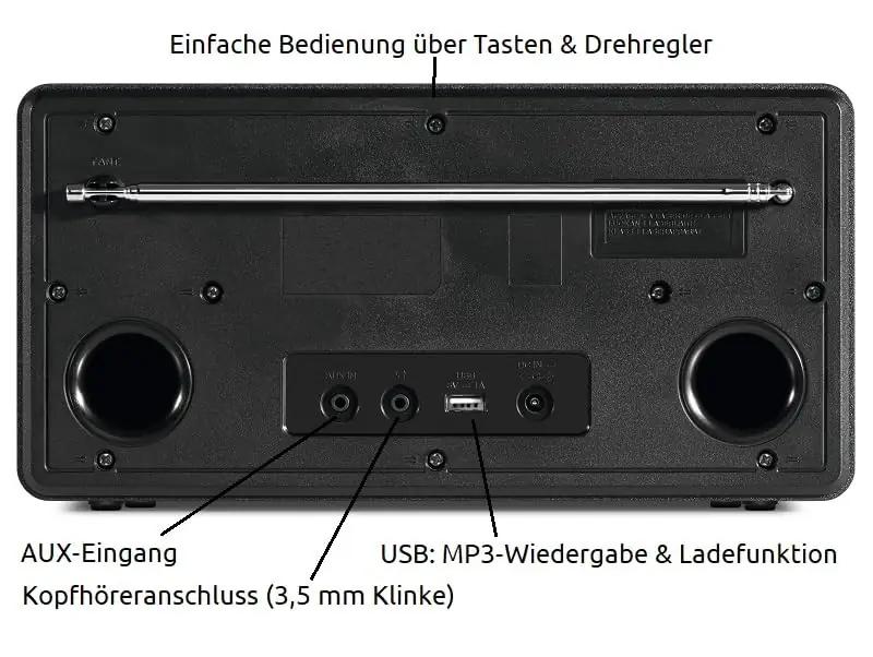 TechniSat stereoradio CD-mängijaga – mitmeallikas helielamus – detailne vaade