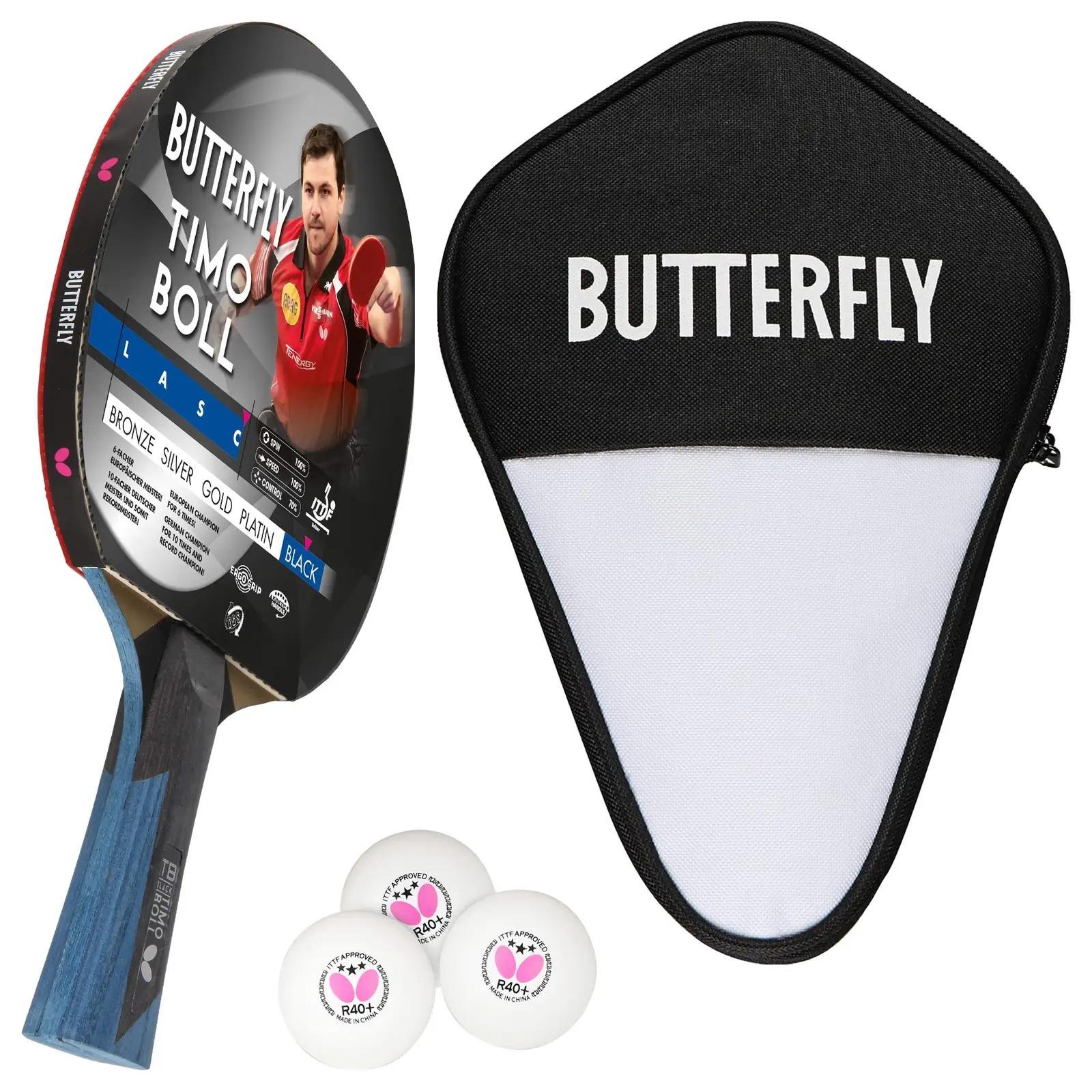 Butterfly profi lauatennisereket: tugev vändaline ja kotiga