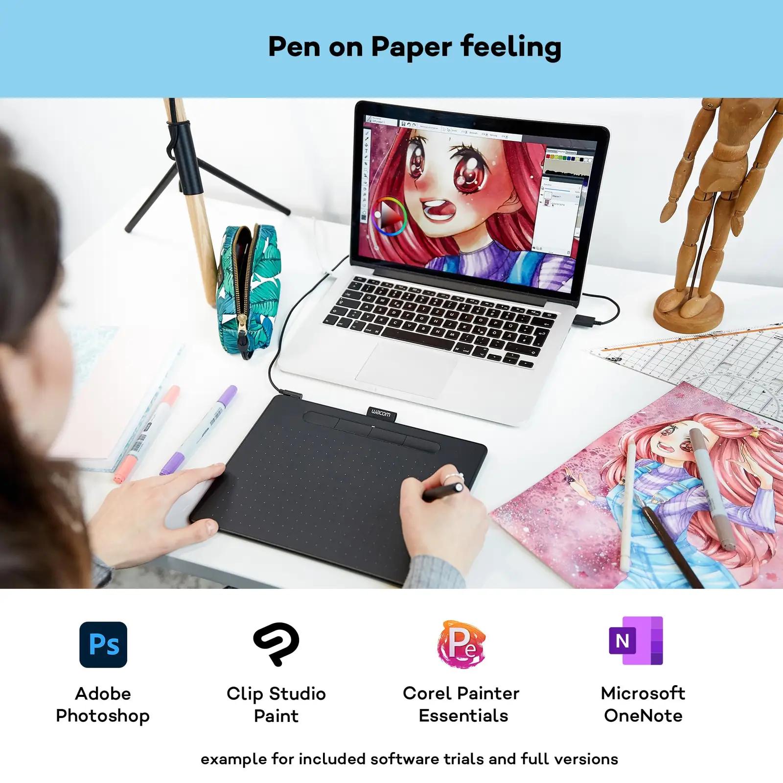 Wacom Intuos keskmine graafikalaud — täpne joonistamiseks ja – pakend ja tarvikud