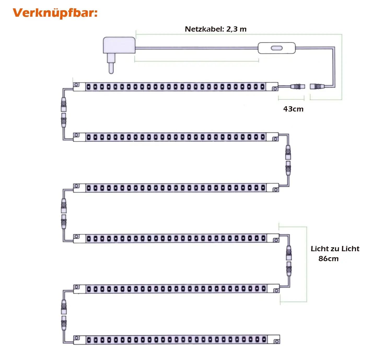 Cefrank valge aluse LED-valgustus 6 x 30 cm – kasutusnäide