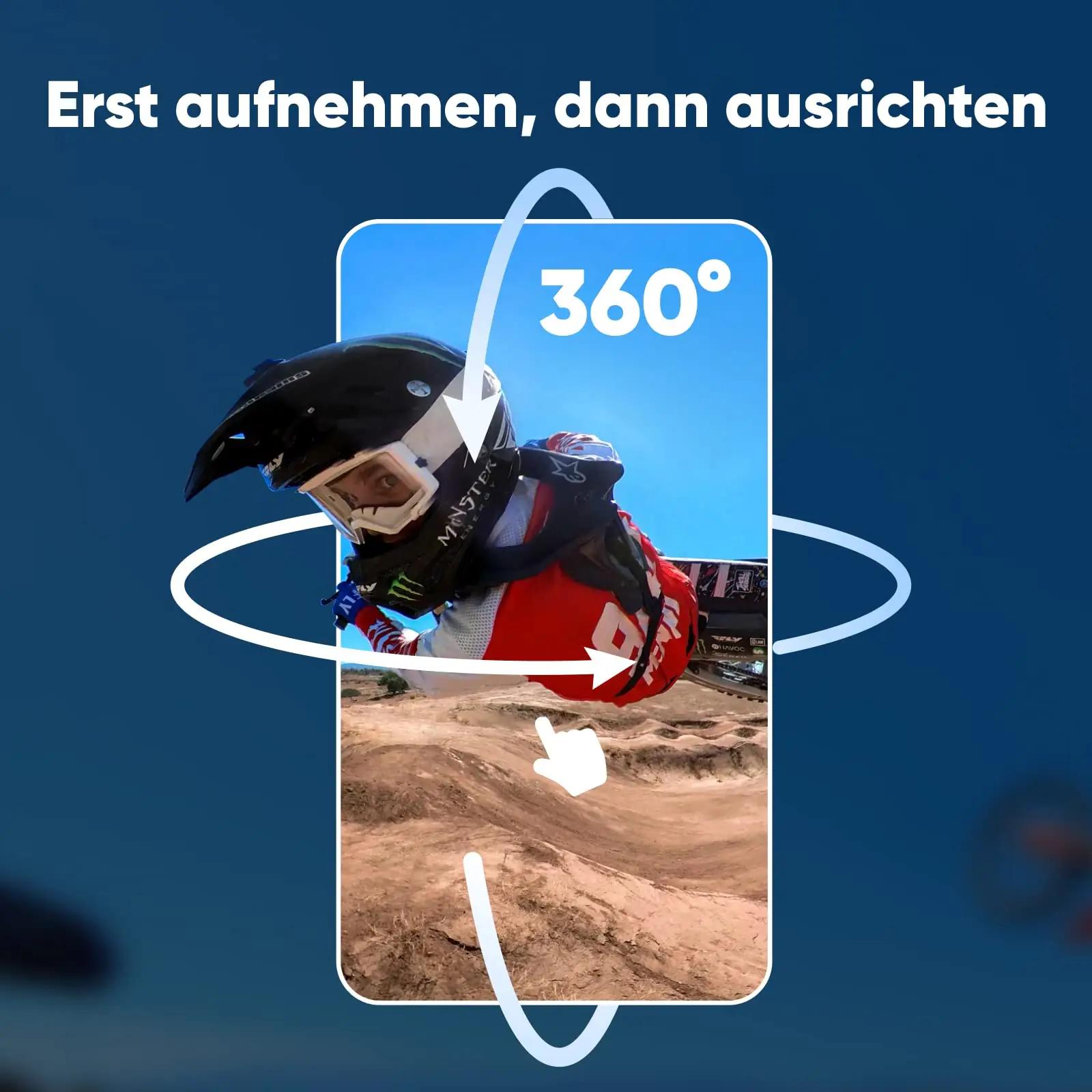 Insta360 X3 veekindel 360° actionkaamera mootorrattale – lisavaade