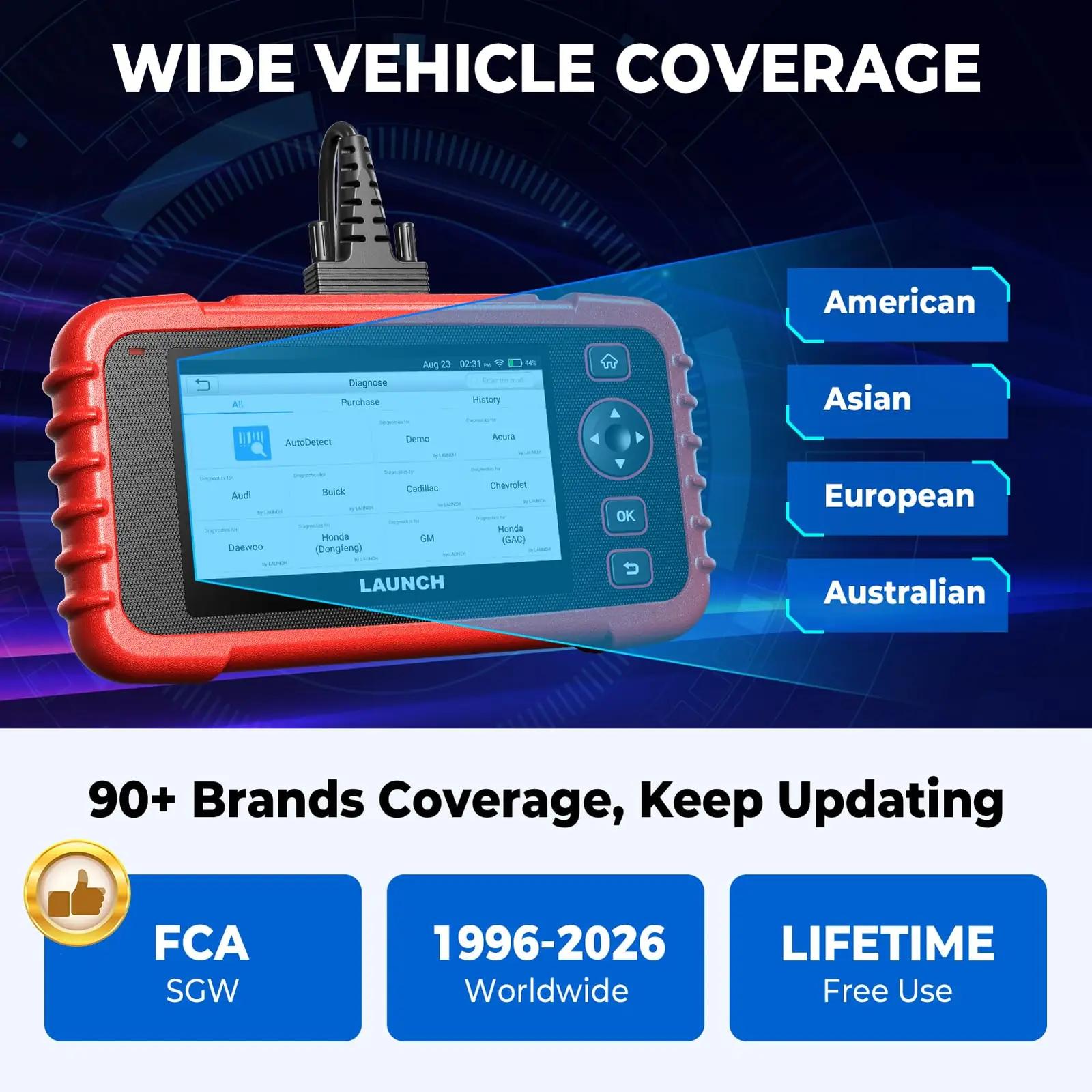 LAUNCH obd-ii diagnostikaseadmed CRP129X – lisavaade