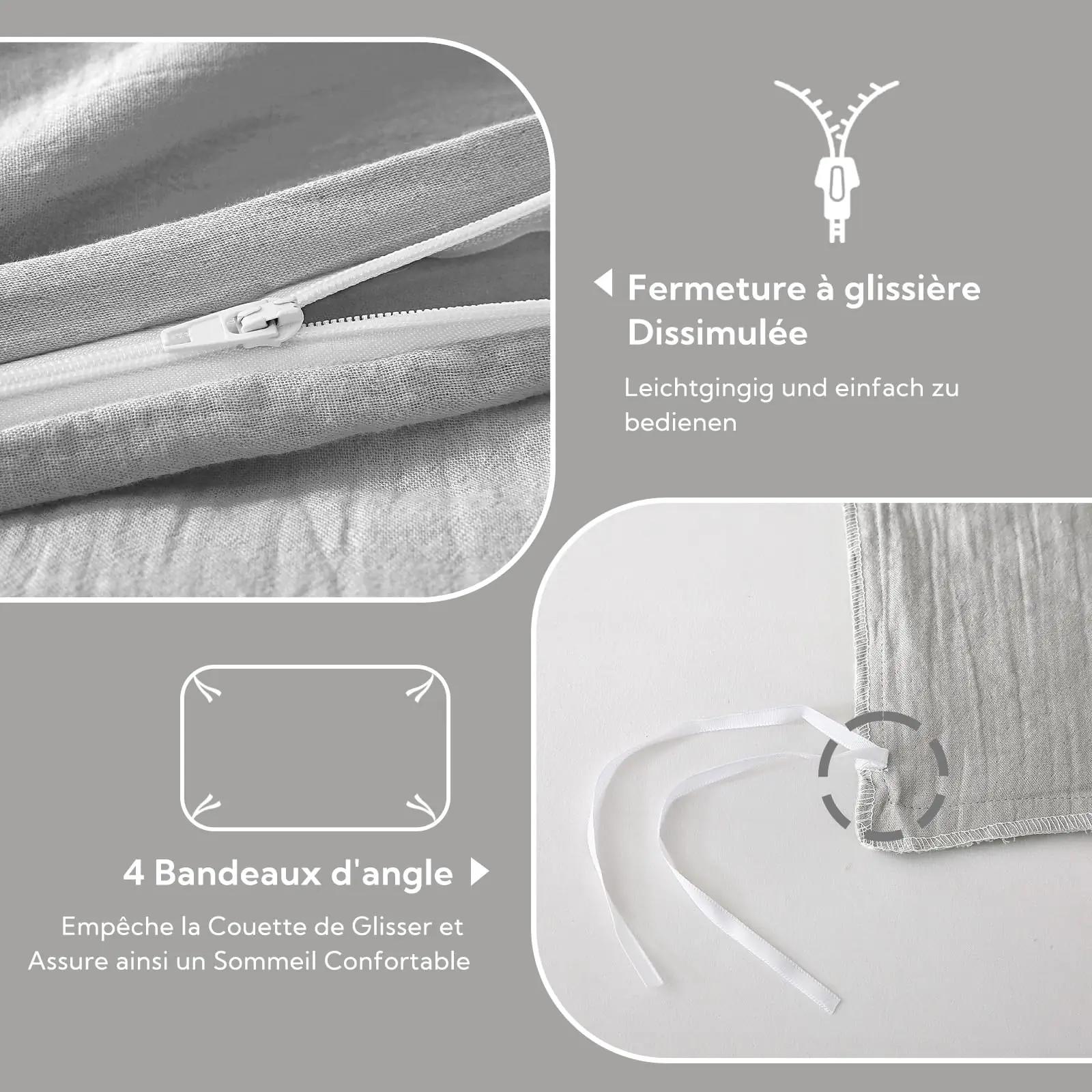 SOULFUL puuvillane helehall voodipesu 220×240 komplekt – kasutusnäide