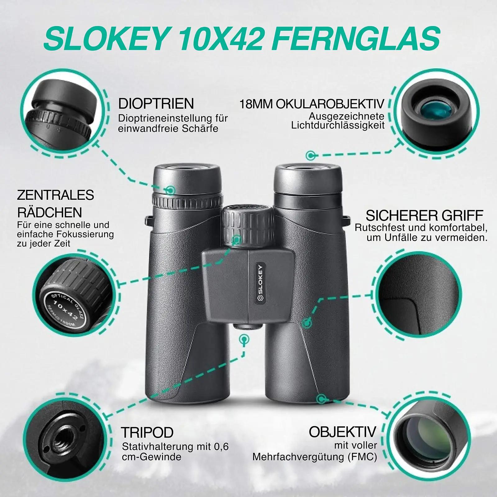 Slokey Discover The World 10×42 binokkel — kerge ja veekindel – pilt 6