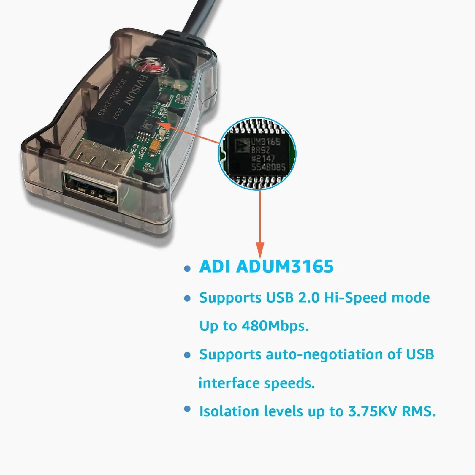 DSD TECH vastupidav USB-isolaator — turvaline andmeteed – lisavaade