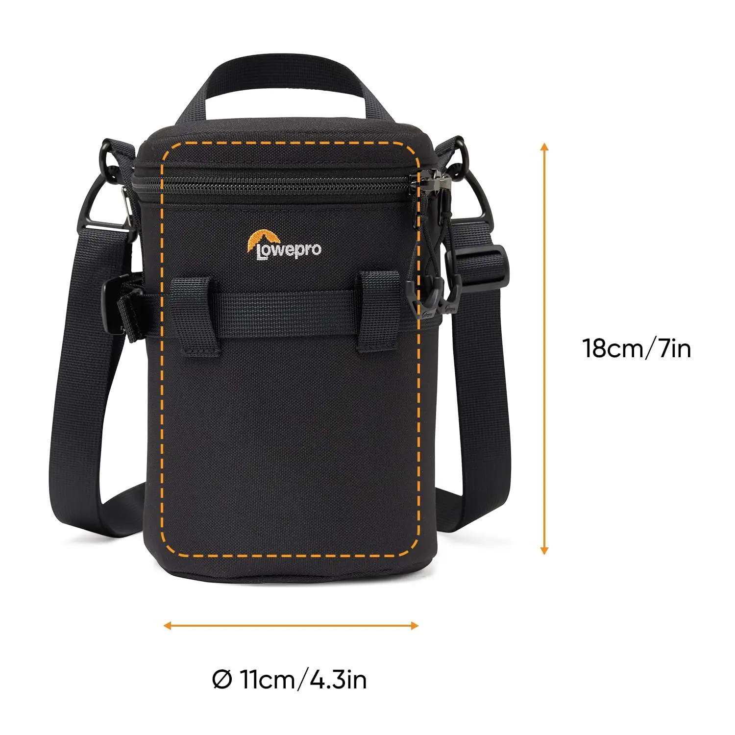 Lowepro kerge ja kompaktne objektiivikott — vastupidav nailon – detailne vaade