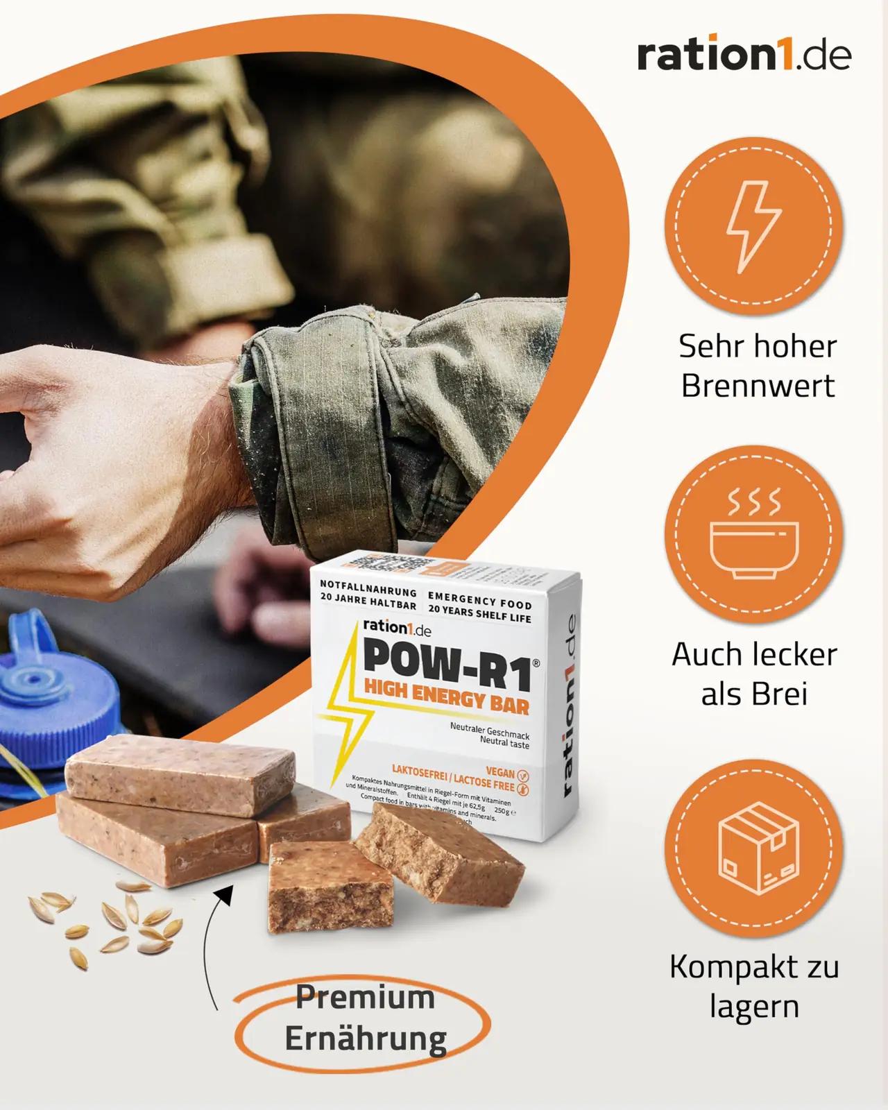 ration1.de säästlik ja veekindel energia-patt 10-pack – pakend ja tarvikud